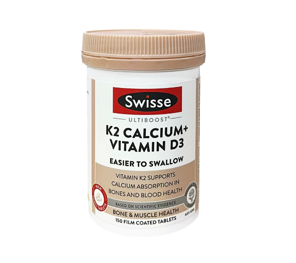 Swisse 新版迷你K2柠檬酸钙片维D3维k2补钙片女性中老年150粒